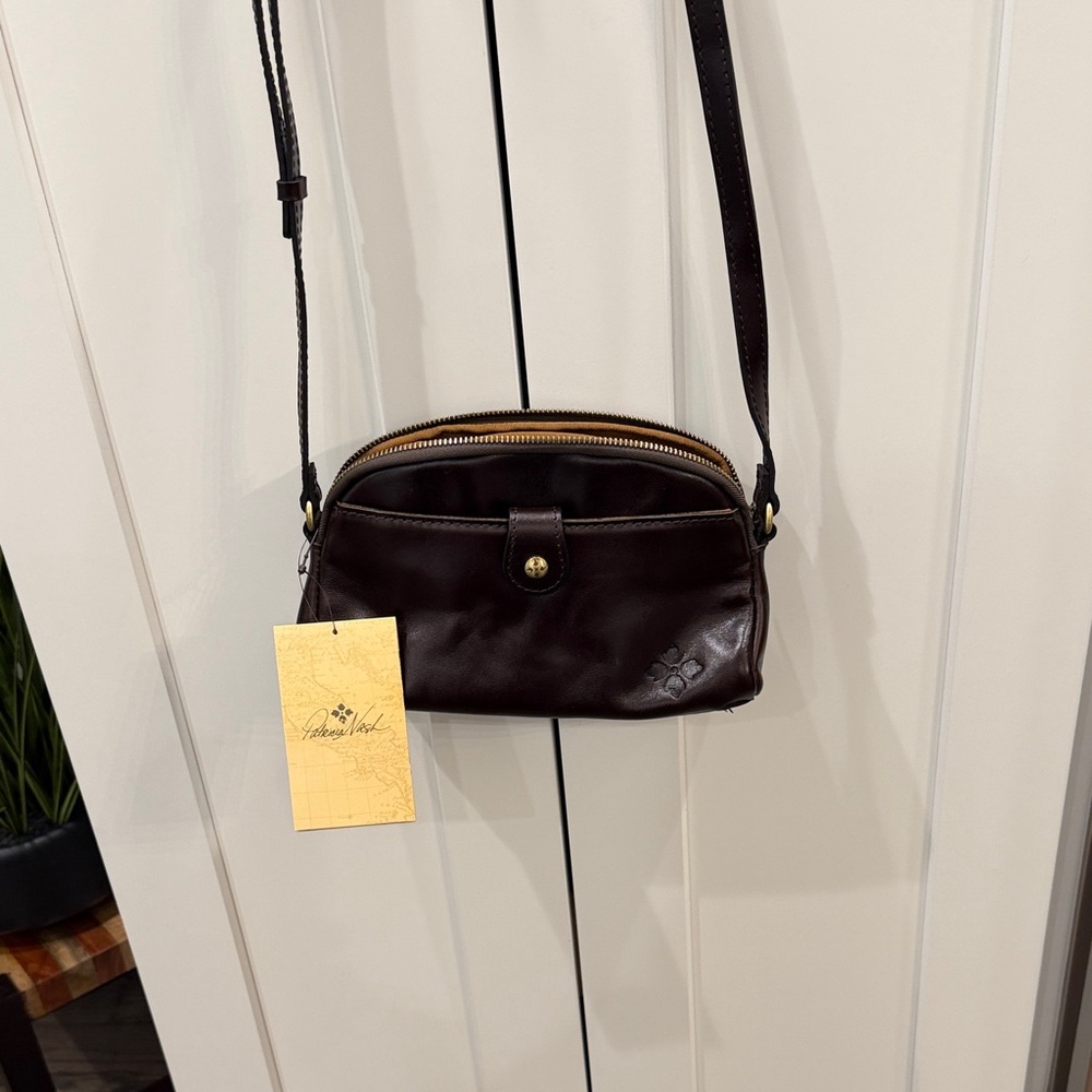 Patricia Nash Dark Brown Leather Crossbody Bag